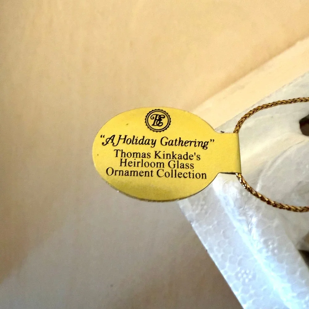 Thomas Kinkade Bradford Heirloom Glass Christmas Ornaments Set 3 New Vintage COA
